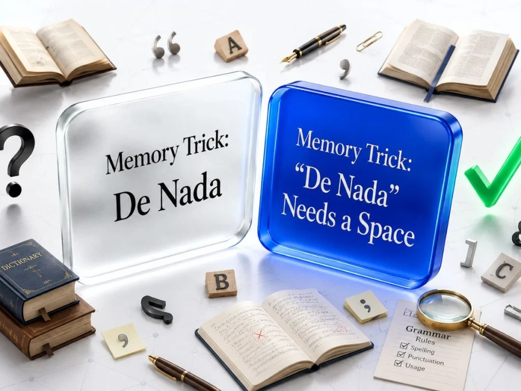 Memory Trick: “De Nada” Needs a Space