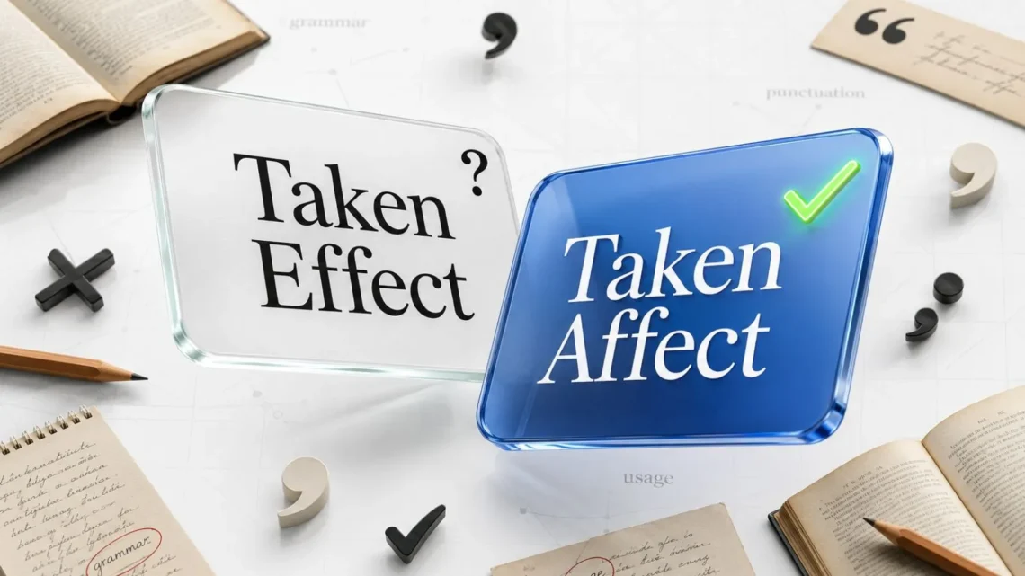 Taken Effect or Taken Affect
